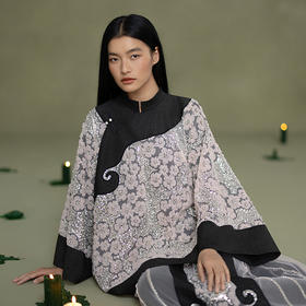 【林栖设计小店】法式刺绣|花朵珠片拼香云纱2026早春新款改良氅衣1961099