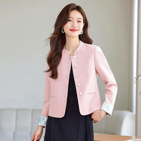 「自」全新升级【铂金会员146/天猫199/差价53】(23952)洛诗琳小香风西装外套2026早春新款小个子短款高级感立领国风上衣