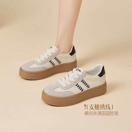 ZHR复古麦穗德训鞋女2026新款春季厚底增高休闲鞋百搭巨好看板鞋 商品图4