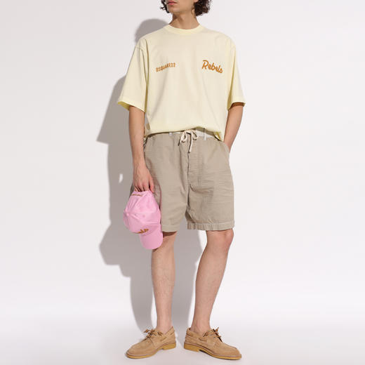 DSQUARED2 男士字母徽标刺绣棉质圆领短袖T恤 淡黄色 S74GD1542 D20108 171 商品图4