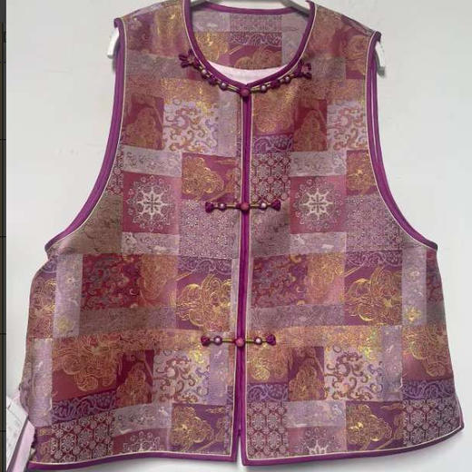 【咕咕同款】NANSONGSILK/NS【四通八达】新中式新款桑蚕丝新中式圆领盘扣马甲M1D536095Y南宋 商品图5