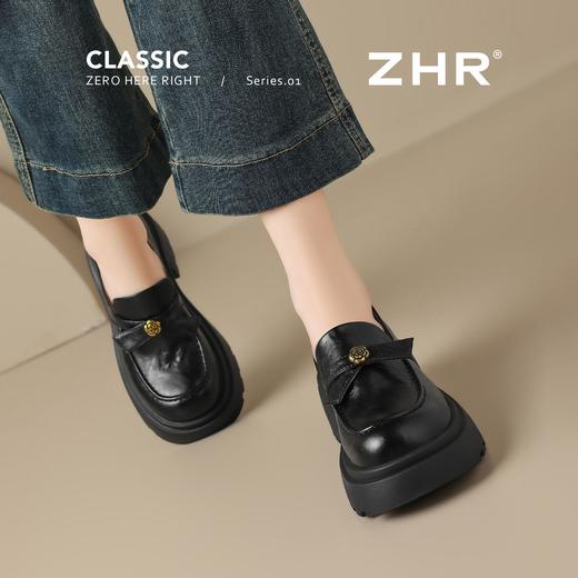 ZHR山茶花蝴蝶结厚底乐福鞋2026新款百搭增高通勤英伦风小皮鞋女 商品图6