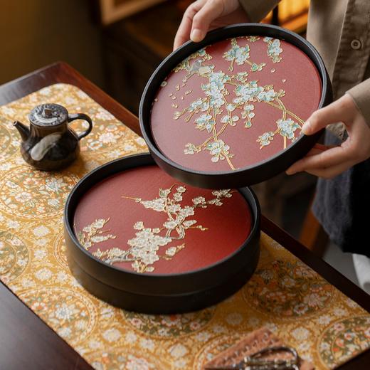 故宫红方形梅花干泡茶盘，新中式家用创意壶承，泡茶盘 托盘 茶台 商品图8