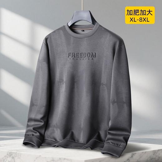 【DK】大依优型大码男装圆领卫衣简约休闲百搭长袖打底衫上衣加肥加大码 商品图2