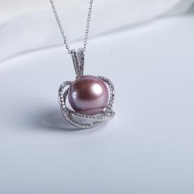 紫色淡水珍珠三生三世吊坠 DZG120