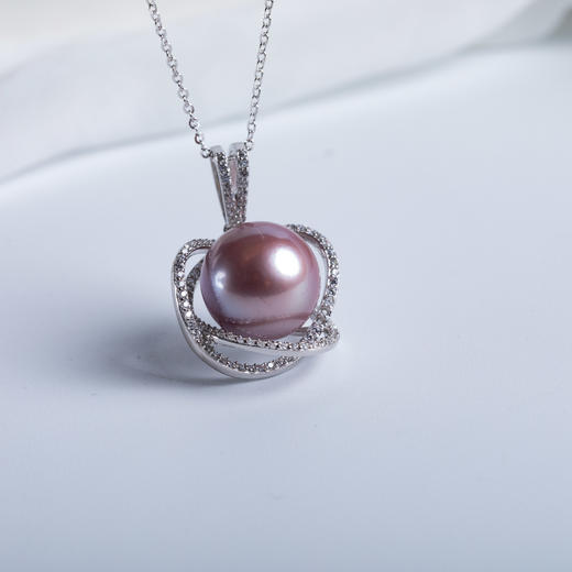 紫色淡水珍珠三生三世吊坠 DZG120 商品图0