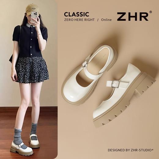ZHR则则复古厚底增高玛丽珍单鞋浅口2026春季新款jk甜美小皮鞋女 商品图1