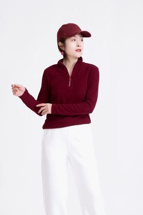 立领拉链高弹上衣