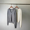 贝壳扣毛衣！26秋冬新款格雷系套头羊毛针织衫纽扣门襟V领上衣！ 商品缩略图1