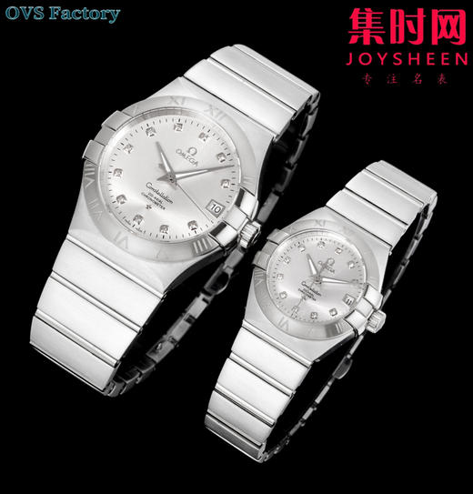 经典传承，卓越新生——欧米茄OVS星座情侣系列 情侣机械腕表 对版摆轮带砝码螺丝 双T黑摆轮 表盘尺寸：男款38mm 女款27mm 商品图2