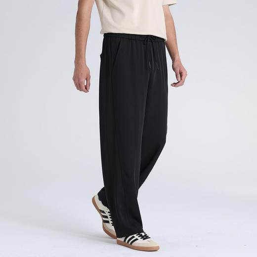 GXG男装26夏季时尚弹力松紧腰系绳亲肤透气直筒裤男式休闲长裤K&C 商品图2