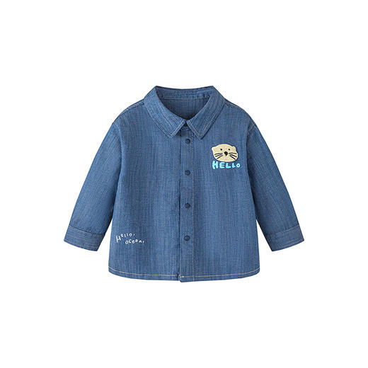 迷你巴拉巴拉男童衬衫棉柔亲肤透气不易褪色仿牛仔儿童衬衣2026春 商品图4