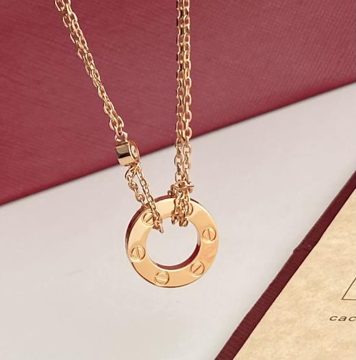独家对版CNC数控精雕 精工高定 卡地亚Cartier 经典Love双层大饼项链 精致简约的一款，玫瑰金百搭不挑肤色 无论是简约基础搭配还是华丽礼服都能轻松驾驭~ 商品图2