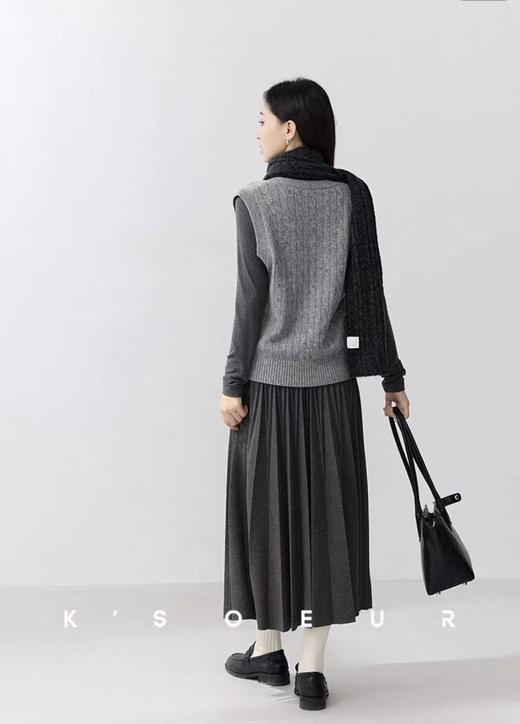 「任选2件立减20元 拉夫风减龄马甲系列！精选澳洲美丽诺羊毛 AVANN 羊毛马甲扭花马甲深V背心 商品图2