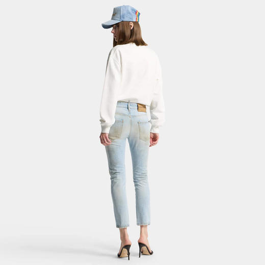DSQUARED2 女士字母徽标贴片做旧休闲牛仔裤 浅蓝色 S75LB1145 D30011 470 商品图3