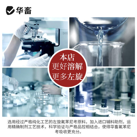 华畜30%氟苯尼考可溶性粉 气喘咳嗽 肺炎呼吸道药 进口溶剂 吸收更好 猪牛羊鸡药 商品图4