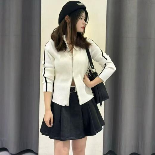 NC小高领织带小标毛织开衫50902（白）秋季253050200321 商品图0