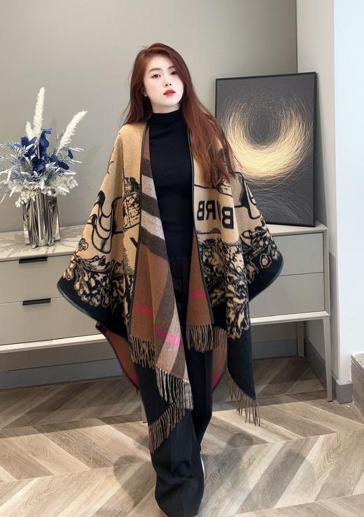 巴宝莉 新《战马双面斗篷》美拉德色 深浅二色(DSX) 商品图10