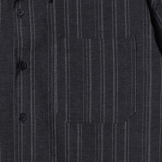 265005SDSA男士春夏新款痞帅男装老钱风商务竖纹设计长袖衬衫百搭宽松 商品图3