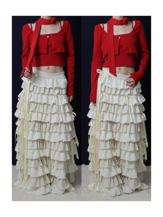 Kaiy Xiao 玫瑰吊带/开衫两件套（附赠小围巾） 商品图1