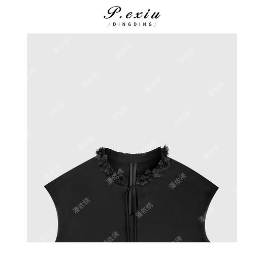 04-3潘依绣丁丁宠粉花边领塌肩绣拼接连衣裙Q73331 商品图2