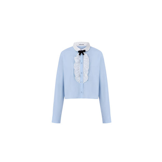 HERLIAN 2026年春季新品波点荷叶边娃娃领设计女士长袖衬衫 商品图4