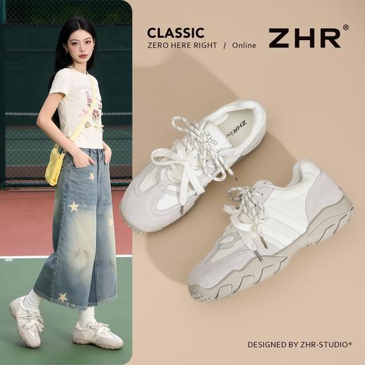ZHR真皮舒适德训鞋厚底增高运动休闲鞋2026春秋新款百搭阿甘鞋女 商品图3