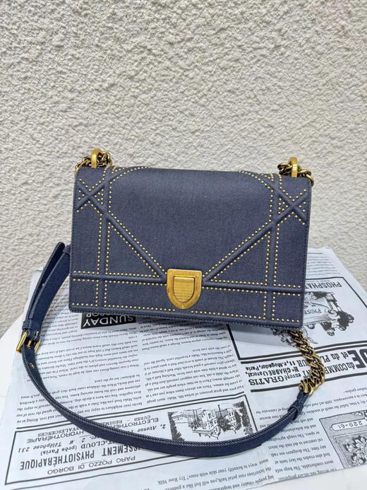 Dior Diorama 中号 牛仔 盾牌包 商品图0