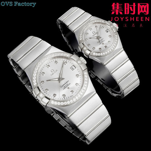 经典传承，卓越新生——欧米茄OVS星座情侣系列 情侣机械腕表 对版摆轮带砝码螺丝 双T黑摆轮 表盘尺寸：男款38mm 女款27mm 商品图2