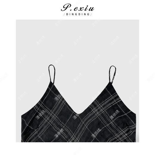 04-3潘依绣丁丁宠粉法式优雅格纹吊带连衣裙Q9413 商品图2