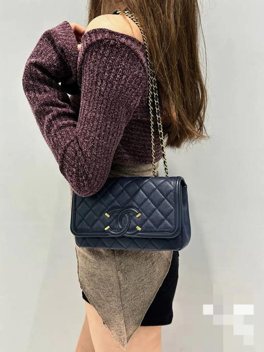 Chanel Vanity 深蓝 荔枝纹牛 发财包 商品图2