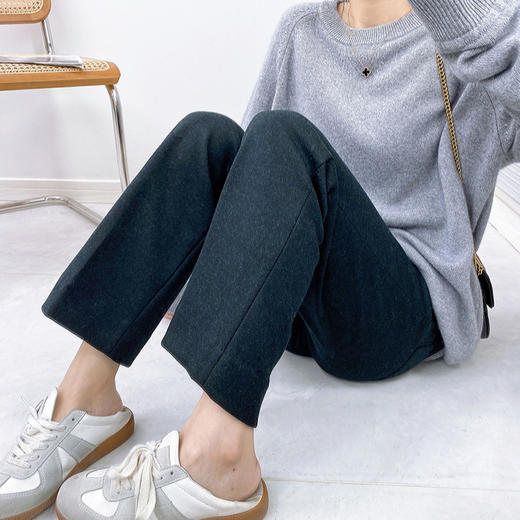 羊毛法兰绒长裤！2026两色松紧腰秋冬女式厚款羊毛法兰绒毛呢休闲裤子西裤！ 商品图3