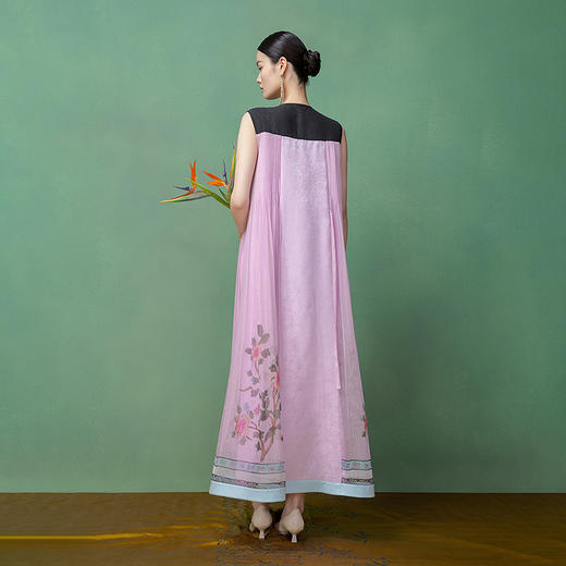 【林栖设计小店】鹤鹿同春|香云纱桑蚕丝绣花轻凉马面裙连衣裙1961222 商品图7