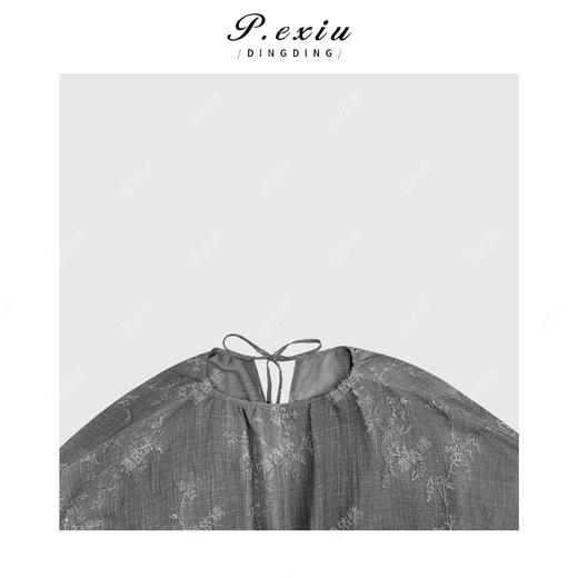 04-3潘依绣丁丁宠粉高级感优雅重工刺绣提花连衣裙Q6466 商品图3