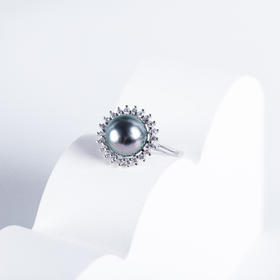 大溪地黑珍珠太阳花戒指 JZ25