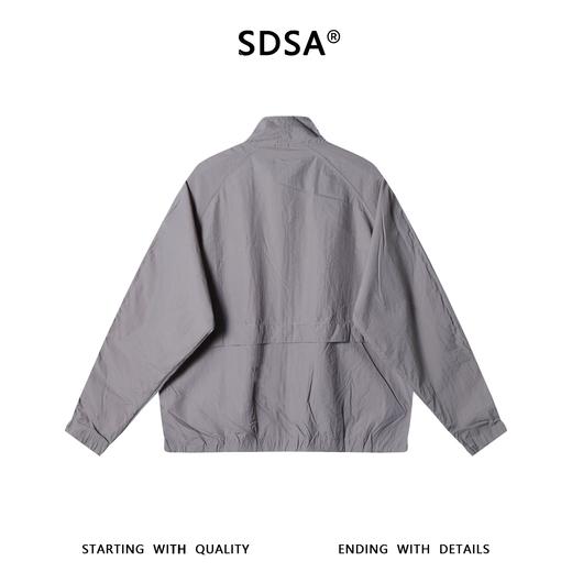 266589SDSA男士春夏新款痞帅男装日系复古百搭纯色拉链立领夹克外套宽松 商品图5