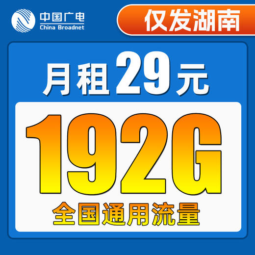 【只发湖南】广电29元192G全国流量 商品图0