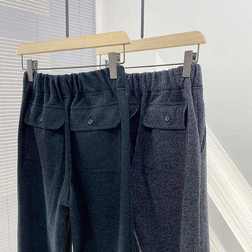 羊毛法兰绒长裤！2026两色松紧腰秋冬女式厚款羊毛法兰绒毛呢休闲裤子西裤！ 商品图4