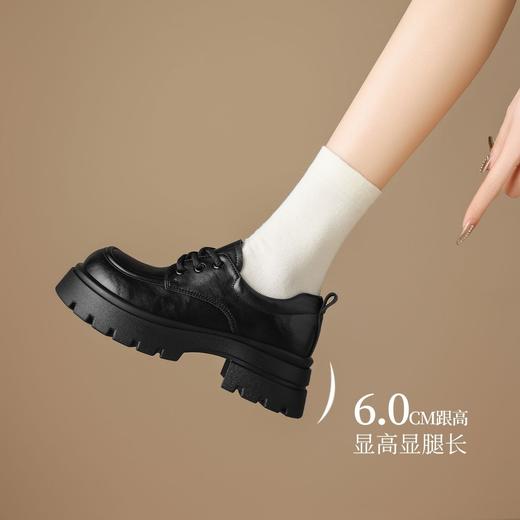 ZHR则则厚底增高小皮鞋2026新款系带乐福鞋英伦百搭单鞋软底女鞋 商品图5