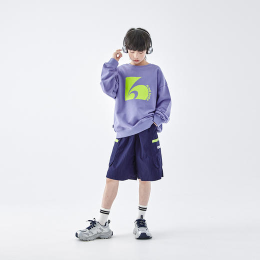 蓝汽水2026春季新款男童印花圆领时髦卫衣青少年潮酷针织宽松上衣 商品图3