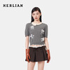 HERLIAN 2026年春季新品波点不对称领钉珠女士短袖套头针织衫 商品缩略图0