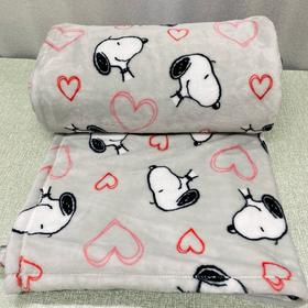 出口老美史努比满印牛奶绒毛毯