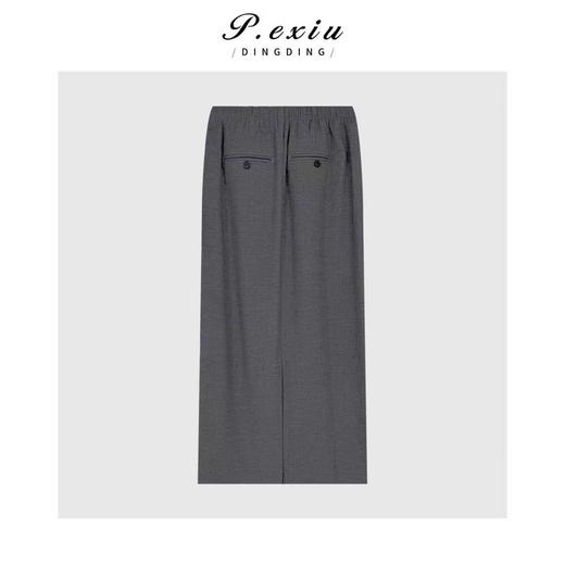 04-3潘依绣丁丁宠粉极简主义气质显瘦松紧腰半身裙Q03455 商品图1