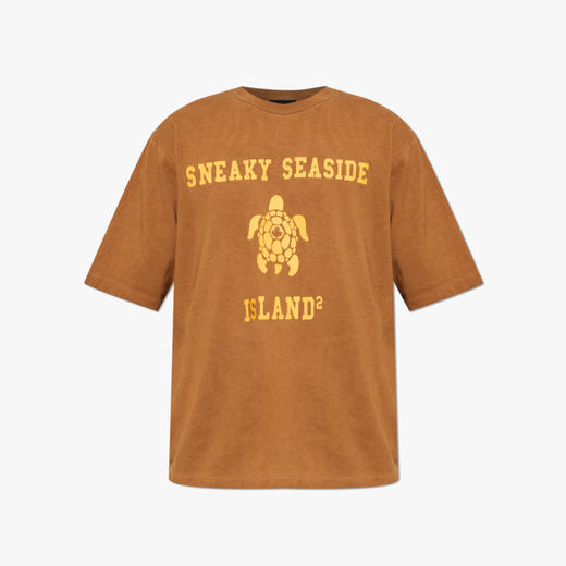 DSQUARED2 男士字母徽标印花棉质圆领短袖T恤 棕色 S74GD1536 D20103 145 商品图0