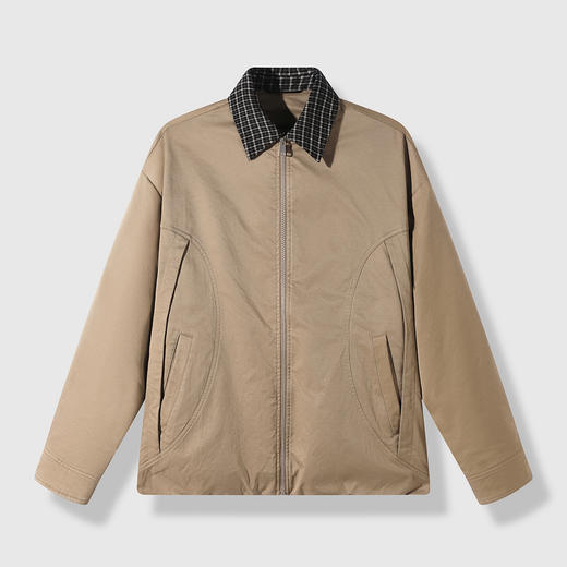 GXG男装26春季时尚格纹撞色设计日常百搭简约翻领男式休闲夹克K&C 商品图2