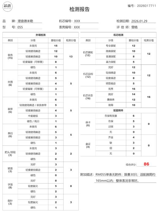 理查米尔RM 055 限量30枚 商品图9