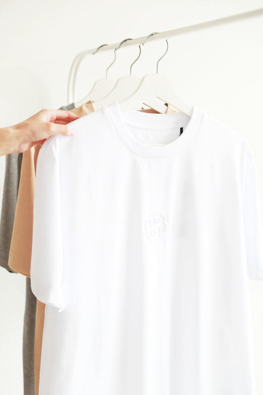 浮雕工艺tee，刚出口西德。基础款正肩宽松圆领半袖儿t恤E012960 商品图4