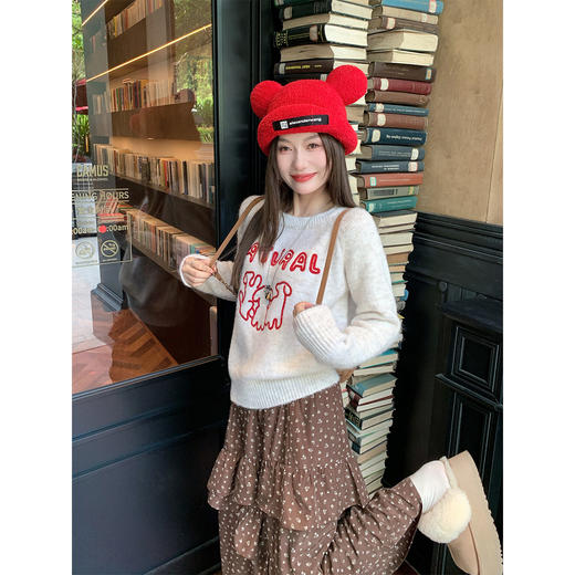 <曾小咸推荐>2.12现货秒杀 ！微信超特价！韩系刺绣圆领毛衣 日常179.99 立减90 秒杀89.99！！ 商品图1