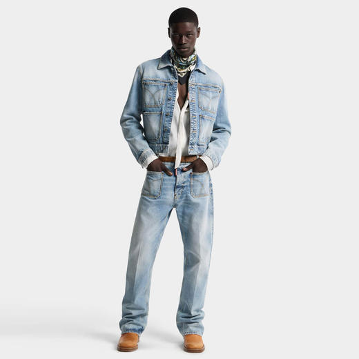 DSQUARED2 男士字母徽标贴片70年代风格修身牛仔裤 蓝色 S74KB1130 S30839 470 商品图4