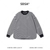 38989SDSA男士春夏新款痞帅男装韩版潮牌撞色条纹圆领长袖T恤百搭宽松 商品缩略图1